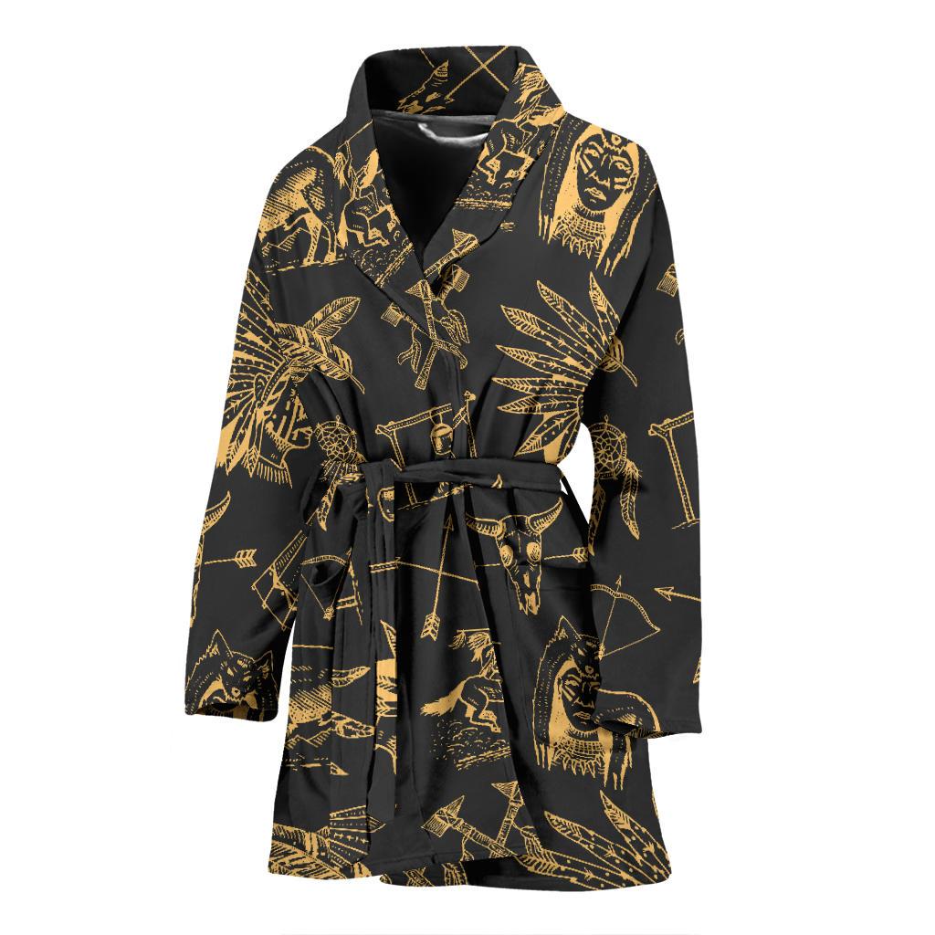 American indian Gold Style Women Bath Robe-JTAMIGO.COM