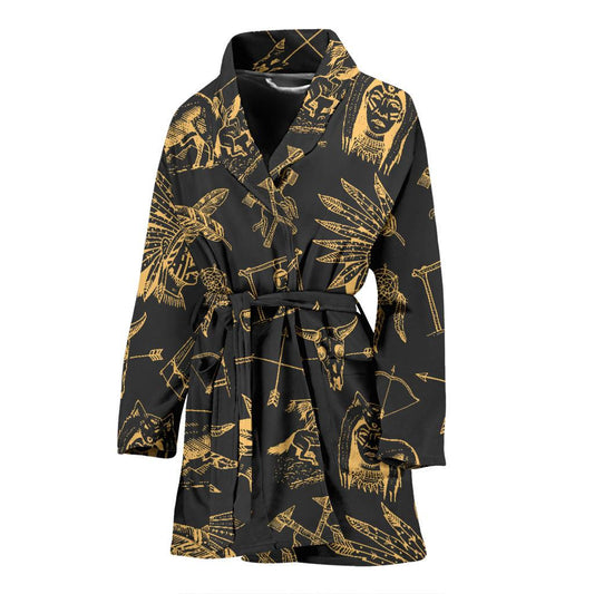 American indian Gold Style Women Bath Robe-JTAMIGO.COM