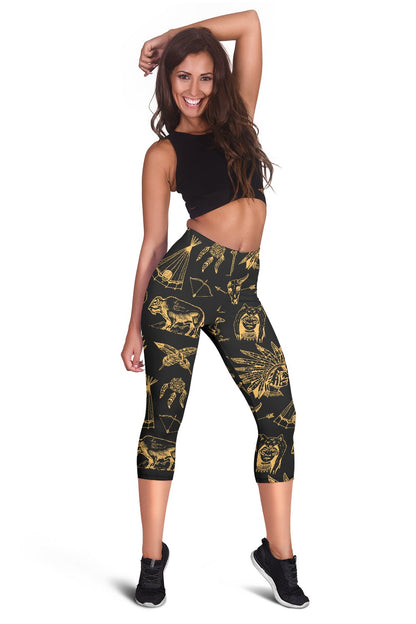 American indian Gold Style Women Capris