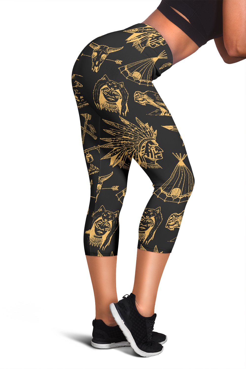 American indian Gold Style Women Capris