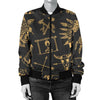 American Indian Gold Style Women Casual Bomber Jacket