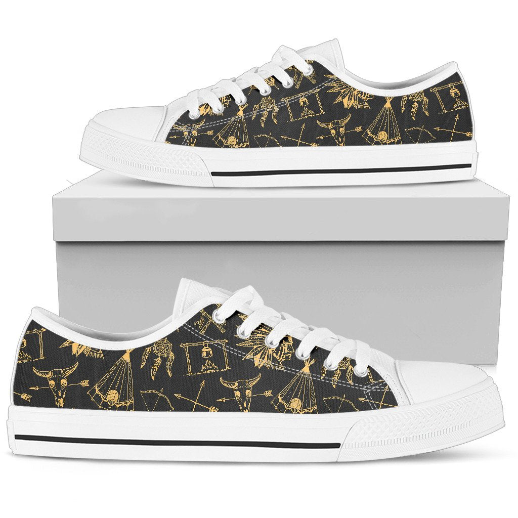 American indian Gold Style Women Low Top Shoes