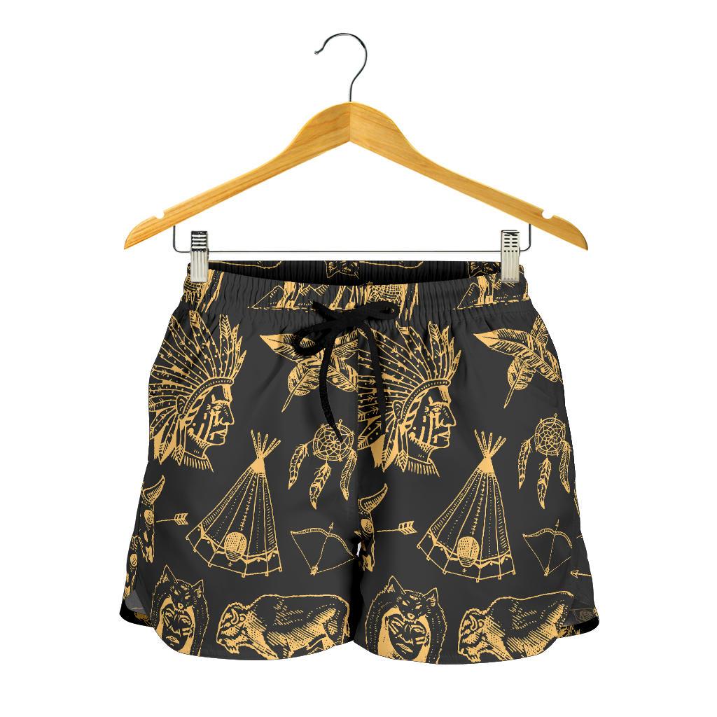American indian Gold Style Women Shorts-JTAMIGO.COM