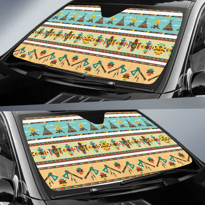 American Indian Life Pattern Car Sun Shade For Windshield