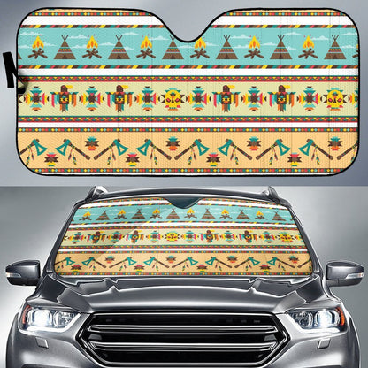 American Indian Life Pattern Car Sun Shade For Windshield