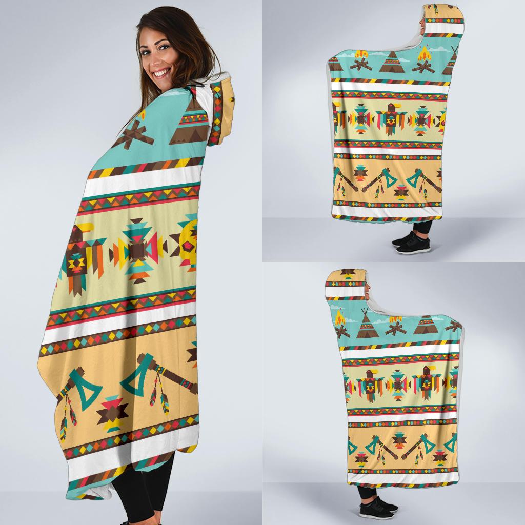 American indian Life Pattern Hooded Blanket-JTAMIGO.COM
