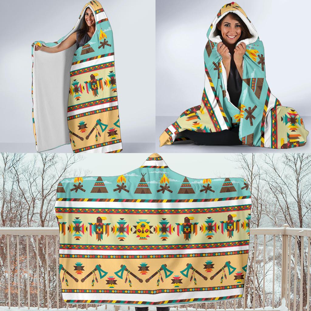 American indian Life Pattern Hooded Blanket-JTAMIGO.COM
