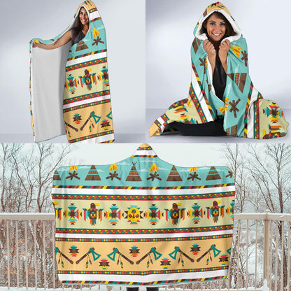 American indian Life Pattern Hooded Blanket-JTAMIGO.COM