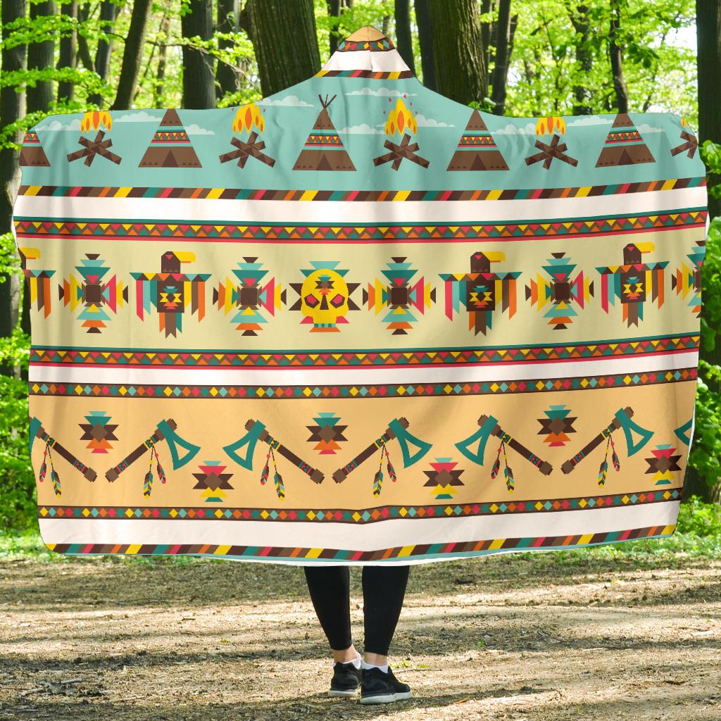 American indian Life Pattern Hooded Blanket-JTAMIGO.COM