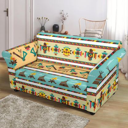 American indian Life Pattern Loveseat Slipcover-JTAMIGO.COM