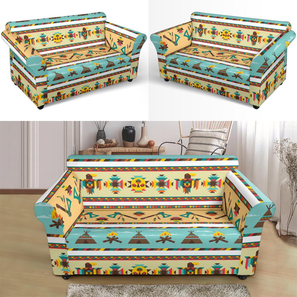 American indian Life Pattern Loveseat Slipcover-JTAMIGO.COM