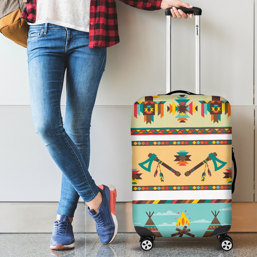 American Indian Life Pattern Luggage Cover Protector