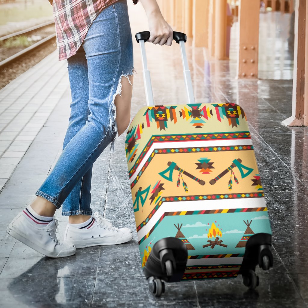 American Indian Life Pattern Luggage Cover Protector