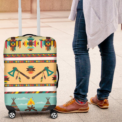 American Indian Life Pattern Luggage Cover Protector