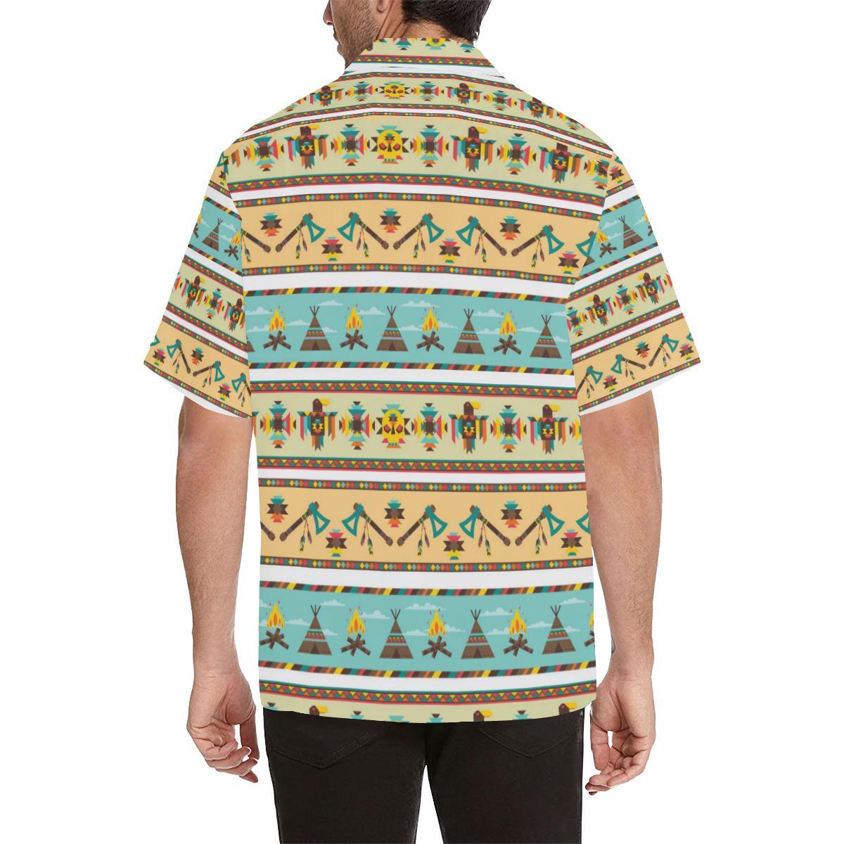 American indian Life Pattern Men Aloha Hawaiian Shirt