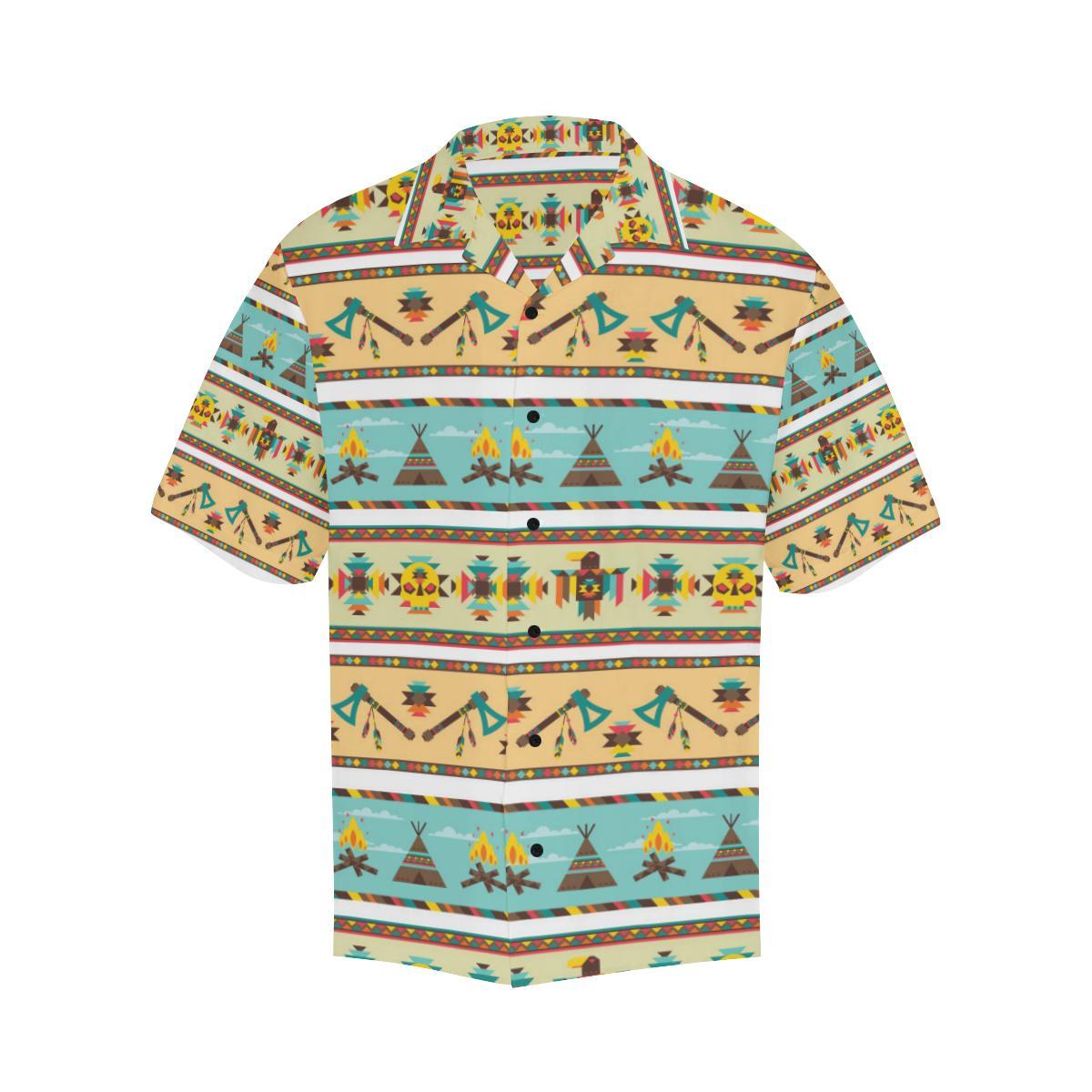 American indian Life Pattern Men Aloha Hawaiian Shirt