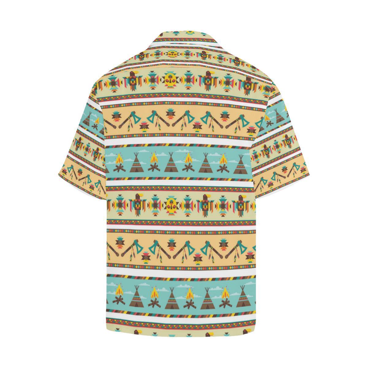 American indian Life Pattern Men Aloha Hawaiian Shirt