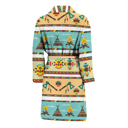 American indian Life Pattern Men Bath Robe-JTAMIGO.COM