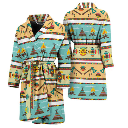 American indian Life Pattern Men Bath Robe-JTAMIGO.COM