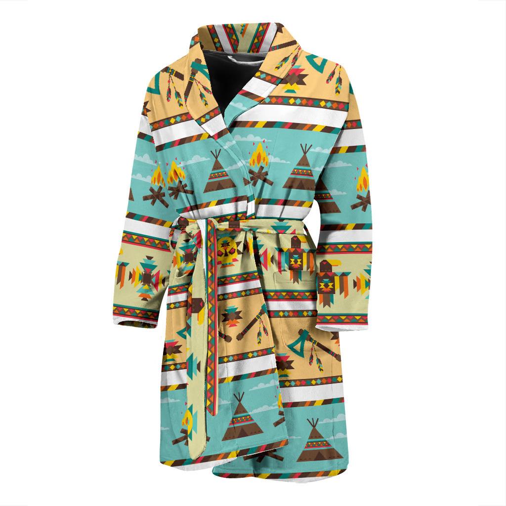 American indian Life Pattern Men Bath Robe-JTAMIGO.COM