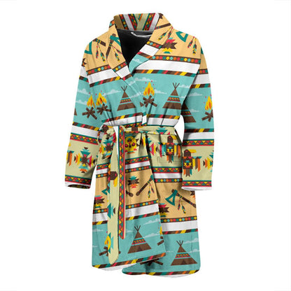 American indian Life Pattern Men Bath Robe-JTAMIGO.COM