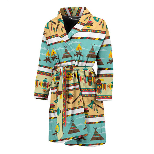 American indian Life Pattern Men Bath Robe-JTAMIGO.COM