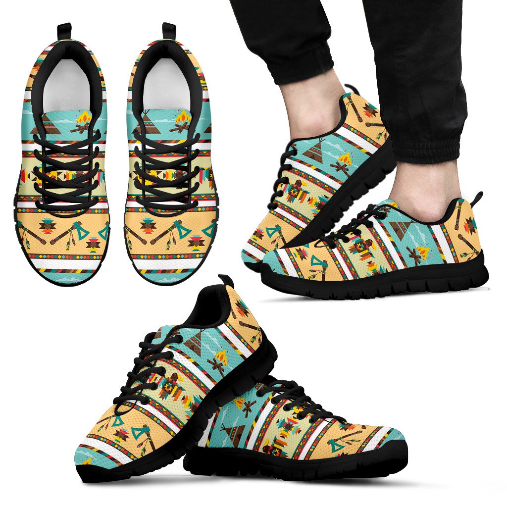 American indian Life Pattern Men Sneakers Shoes