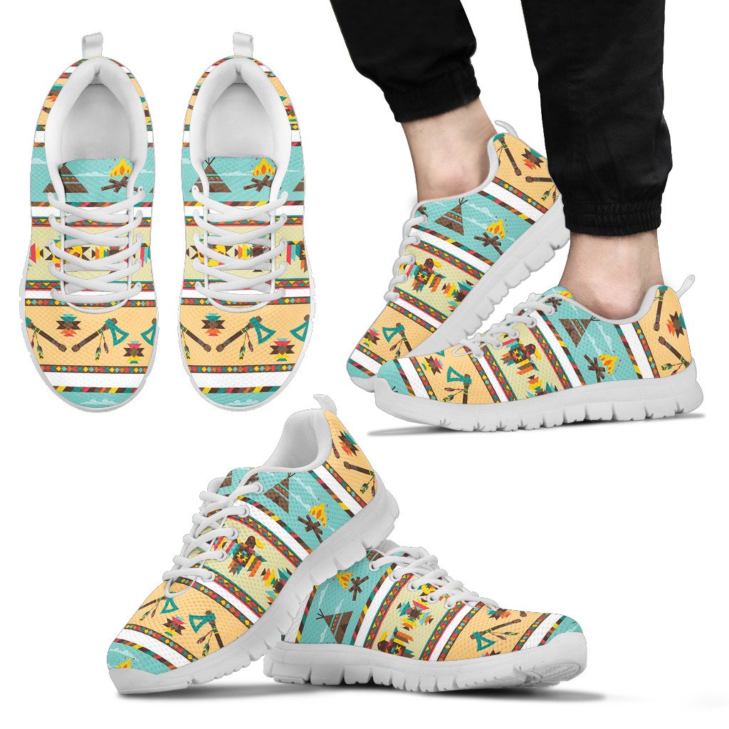 American indian Life Pattern Men Sneakers Shoes