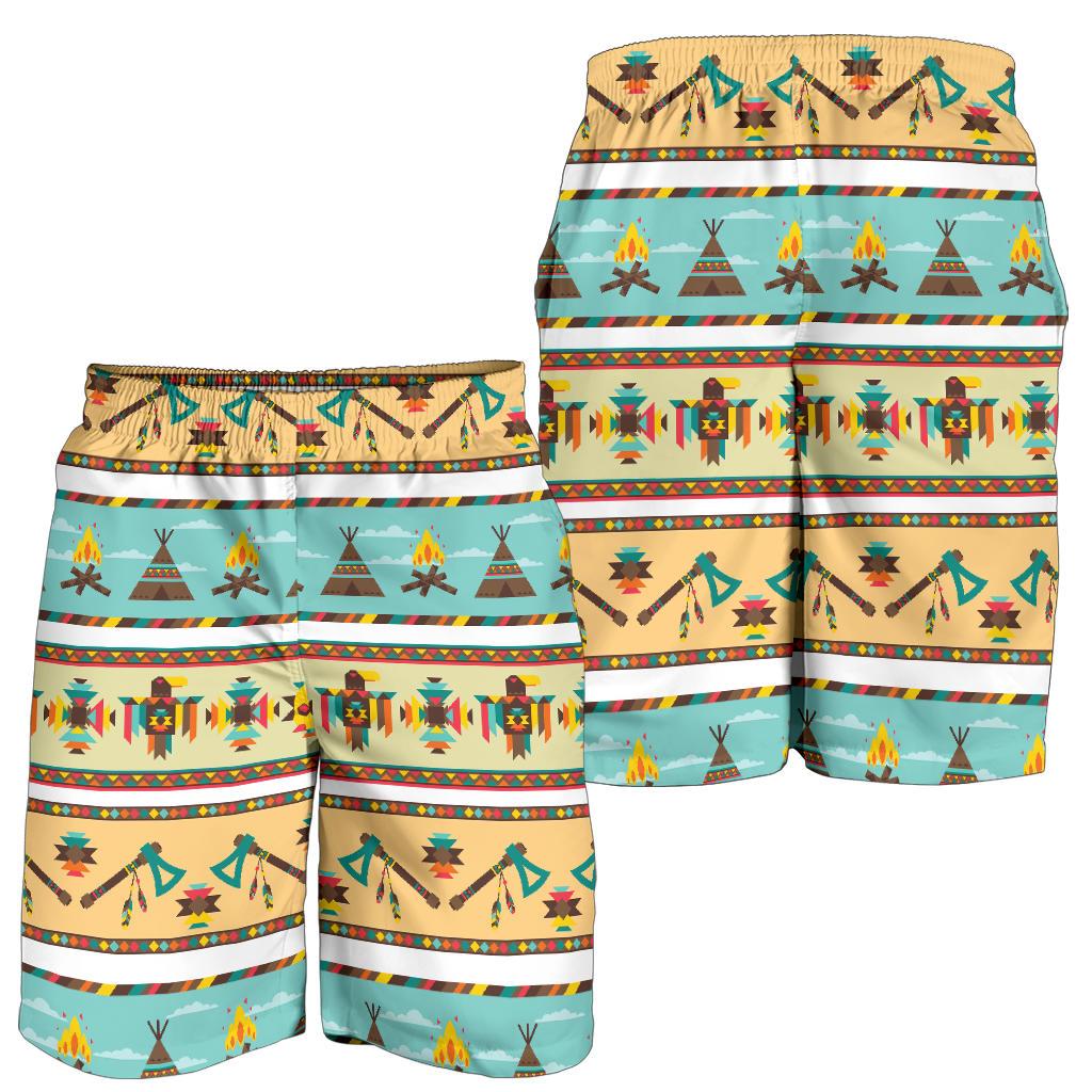 American indian Life Pattern Mens Shorts-JTAMIGO.COM