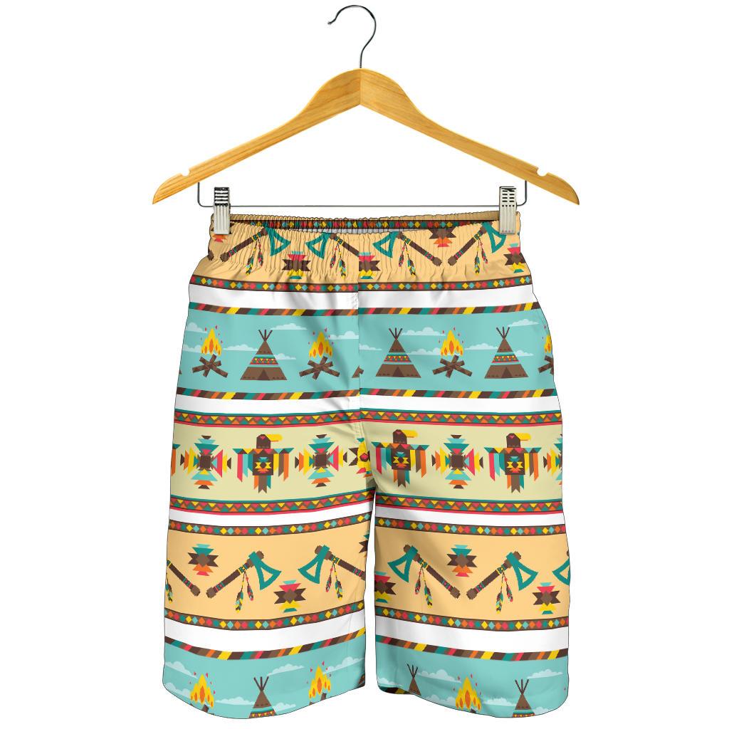 American indian Life Pattern Mens Shorts-JTAMIGO.COM