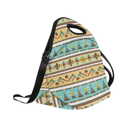 American indian Life Pattern Neoprene Lunch Bag (Model 1669)(Large)-JTAMIGO.COM