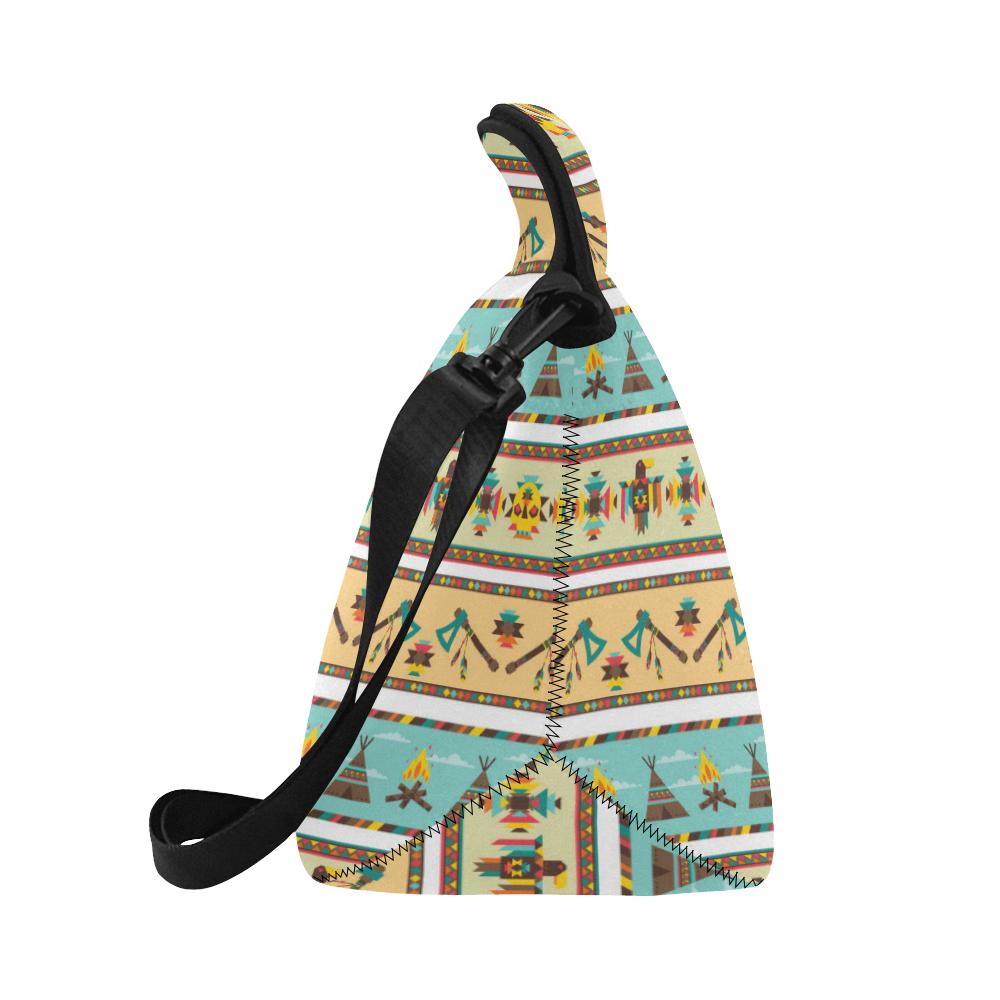American indian Life Pattern Neoprene Lunch Bag (Model 1669)(Large)-JTAMIGO.COM