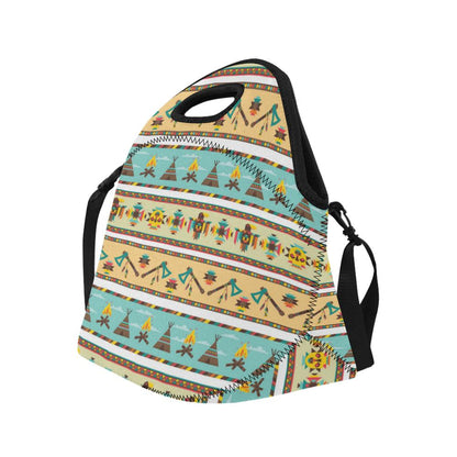 American indian Life Pattern Neoprene Lunch Bag (Model 1669)(Large)-JTAMIGO.COM