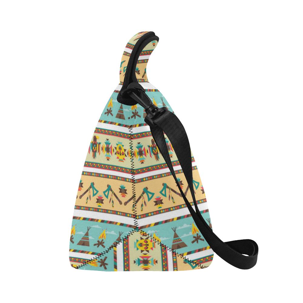 American indian Life Pattern Neoprene Lunch Bag (Model 1669)(Large)-JTAMIGO.COM