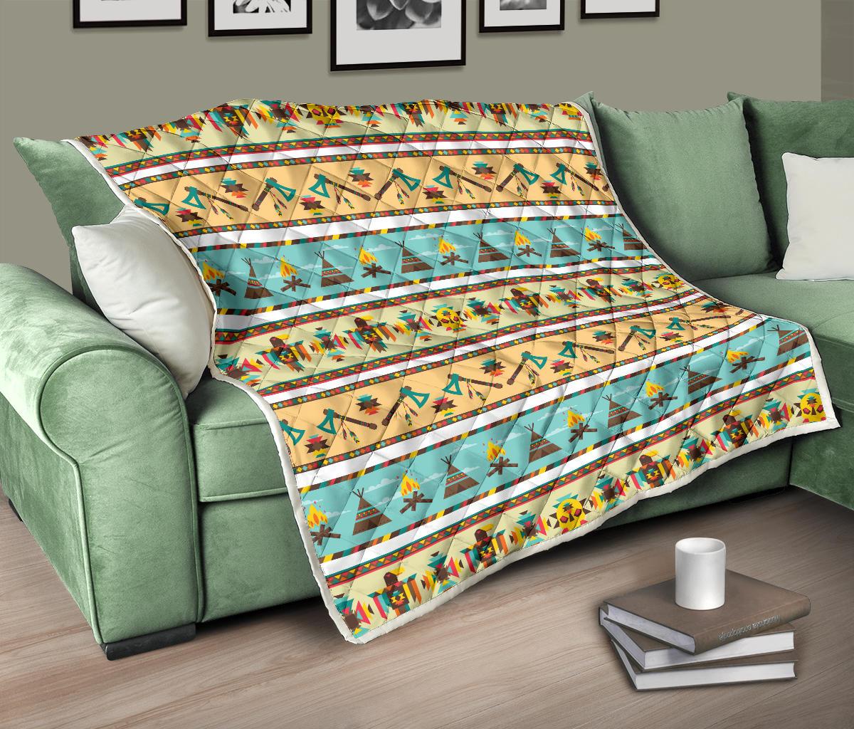 American indian Life Pattern Premium Quilt-JTAMIGO.COM