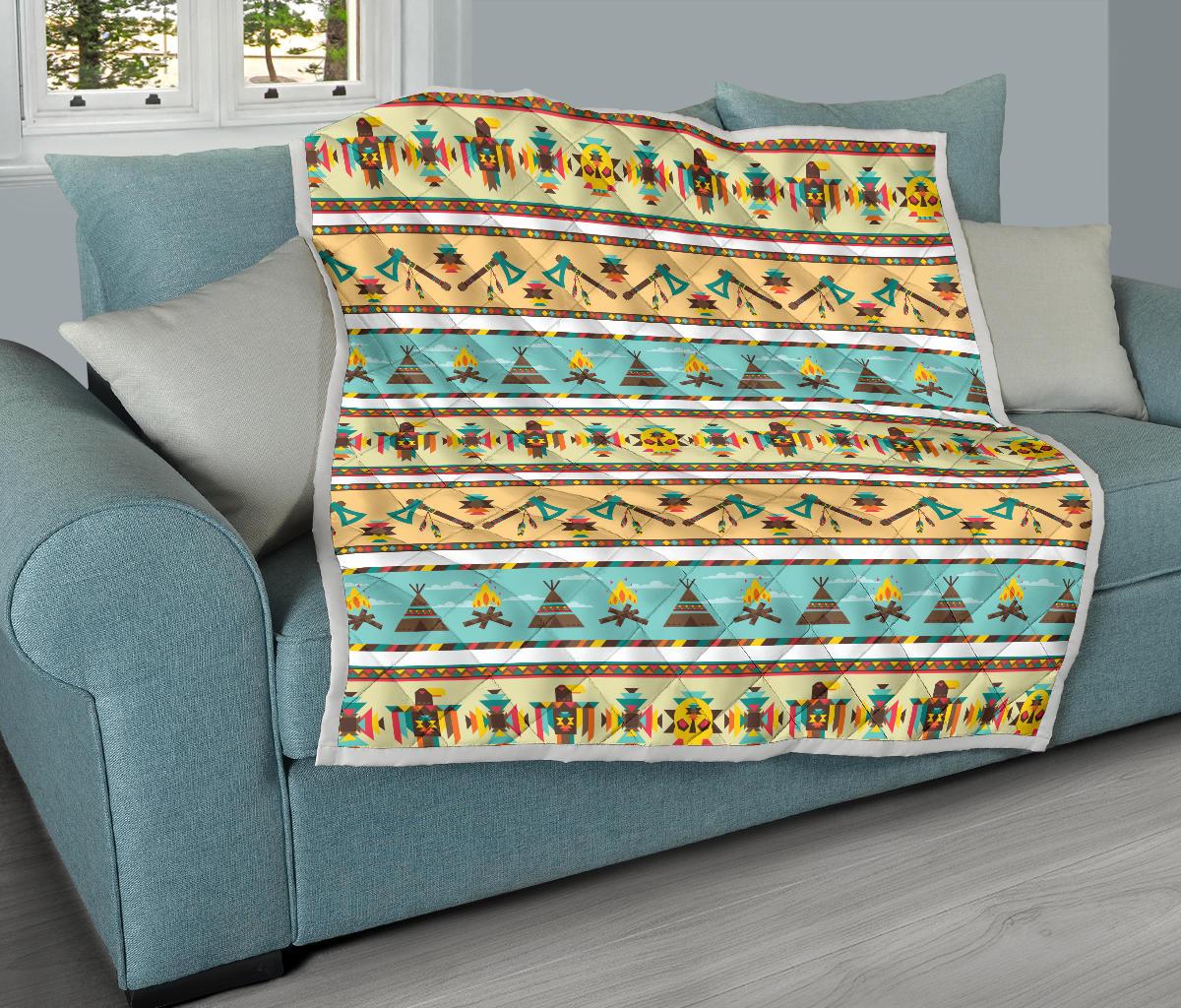 American indian Life Pattern Premium Quilt-JTAMIGO.COM