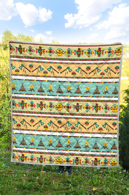 American indian Life Pattern Premium Quilt-JTAMIGO.COM