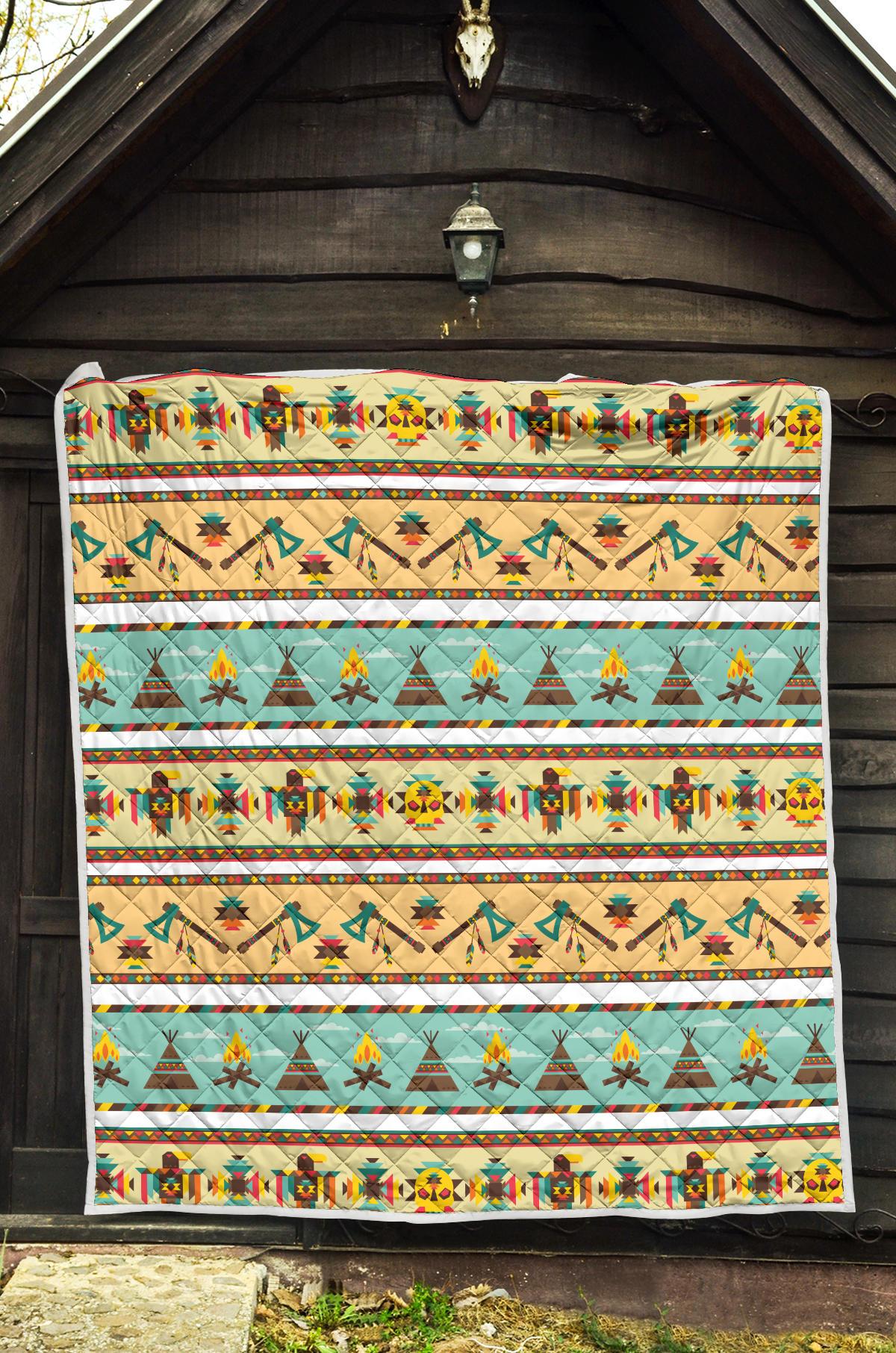 American indian Life Pattern Premium Quilt-JTAMIGO.COM
