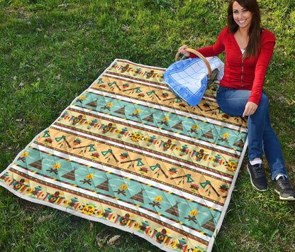 American indian Life Pattern Premium Quilt-JTAMIGO.COM