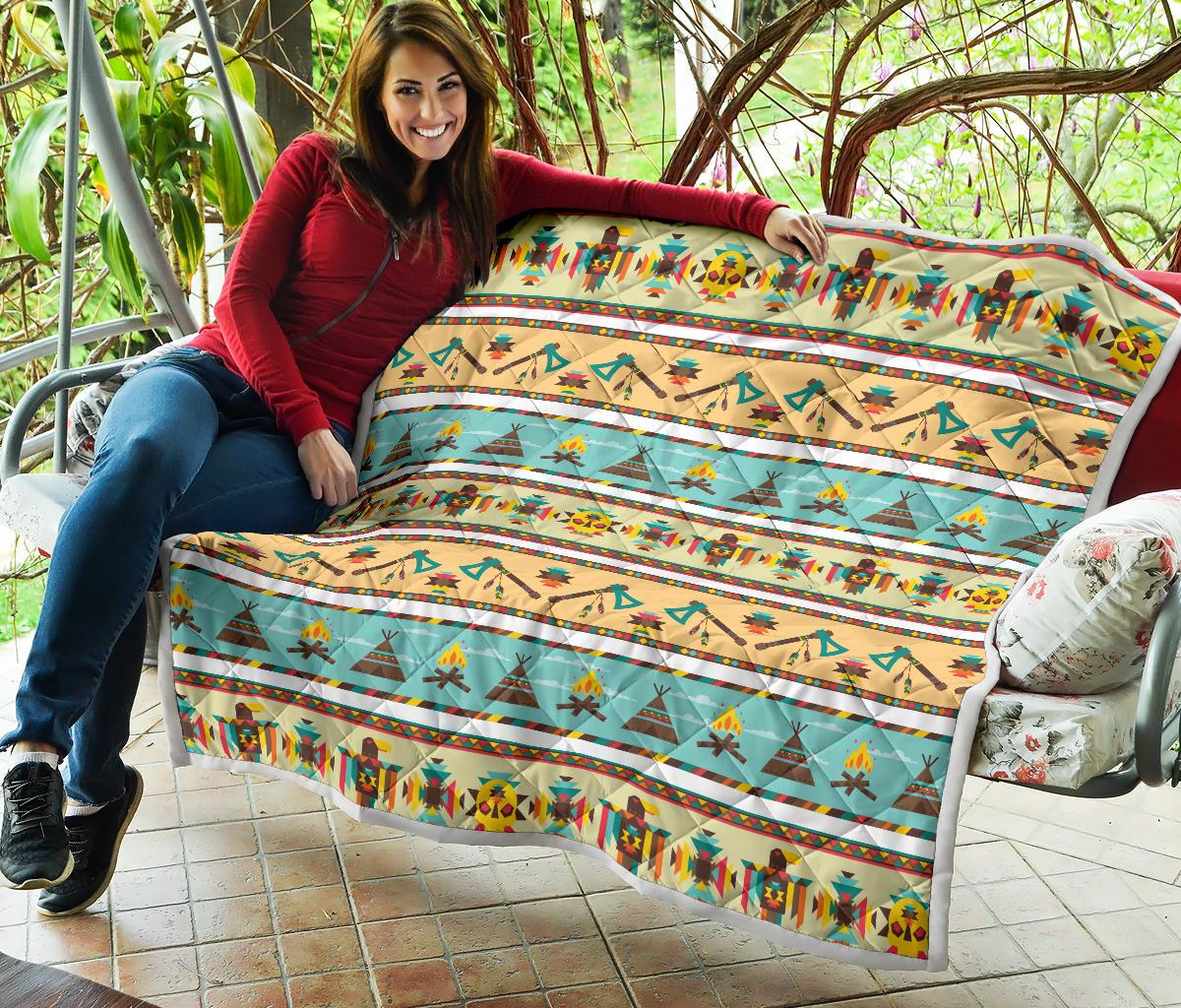 American indian Life Pattern Premium Quilt-JTAMIGO.COM