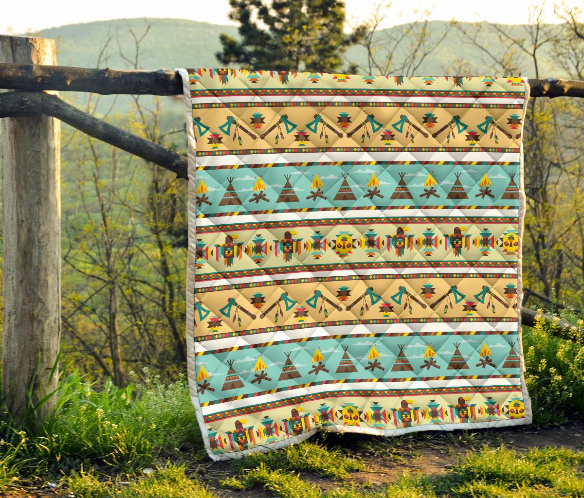 American indian Life Pattern Premium Quilt-JTAMIGO.COM
