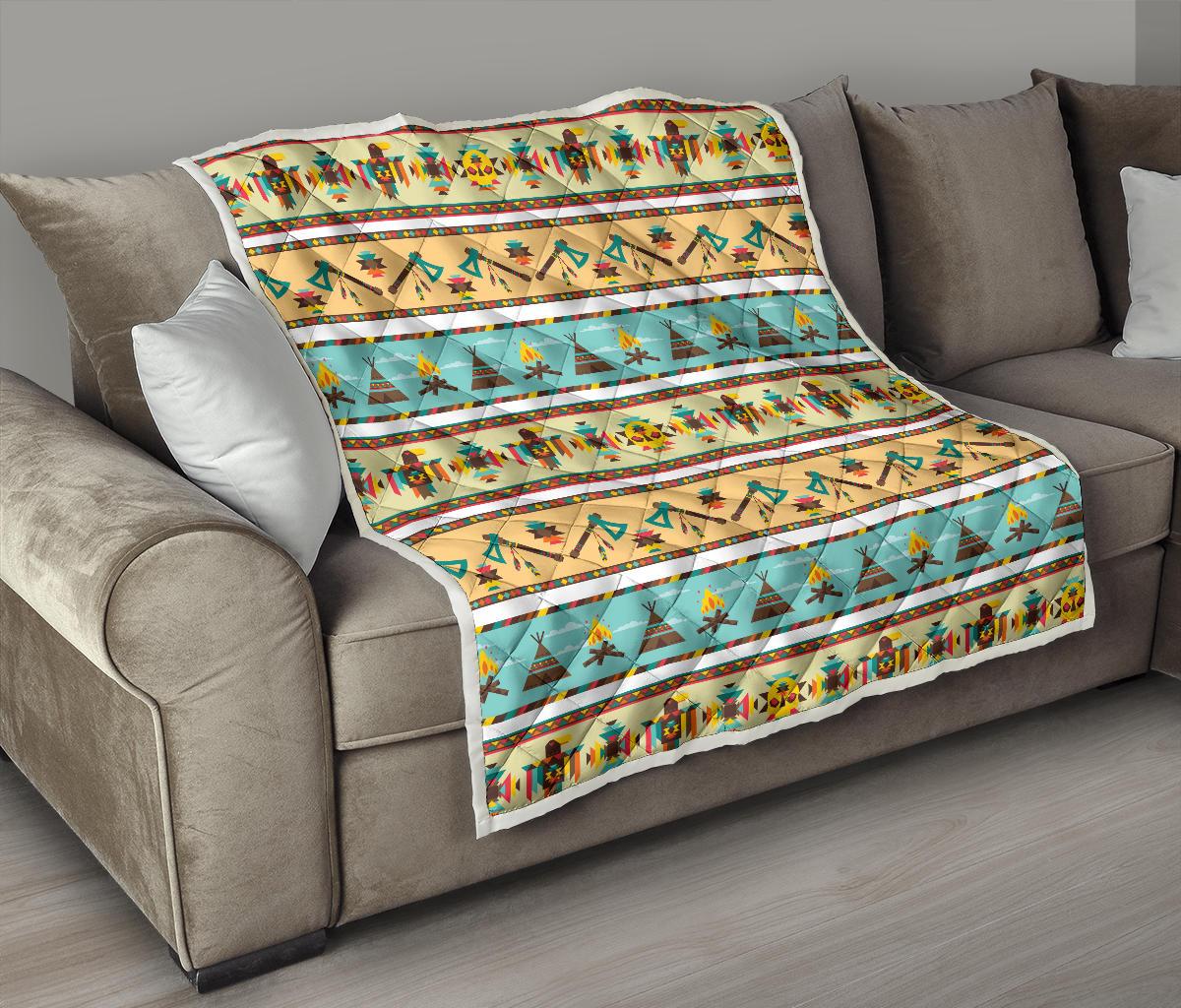 American indian Life Pattern Premium Quilt-JTAMIGO.COM