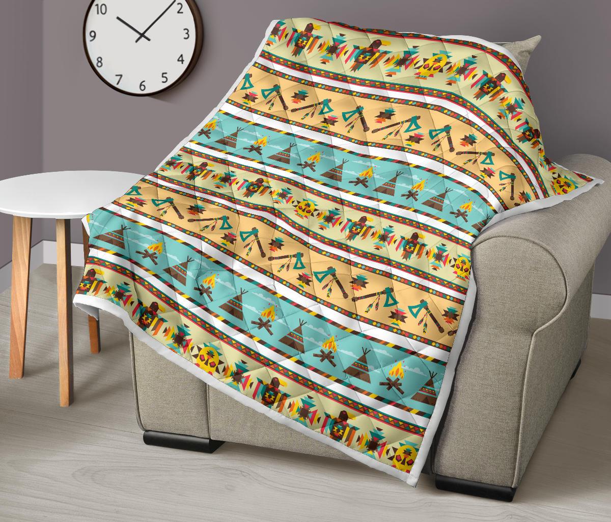 American indian Life Pattern Premium Quilt-JTAMIGO.COM