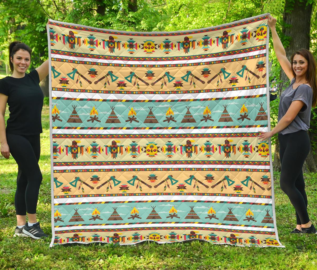 American indian Life Pattern Premium Quilt-JTAMIGO.COM