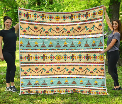 American indian Life Pattern Premium Quilt-JTAMIGO.COM