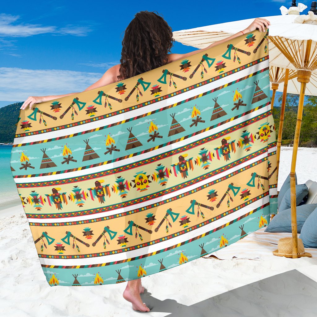 American indian Life Pattern Sarong Pareo Wrap