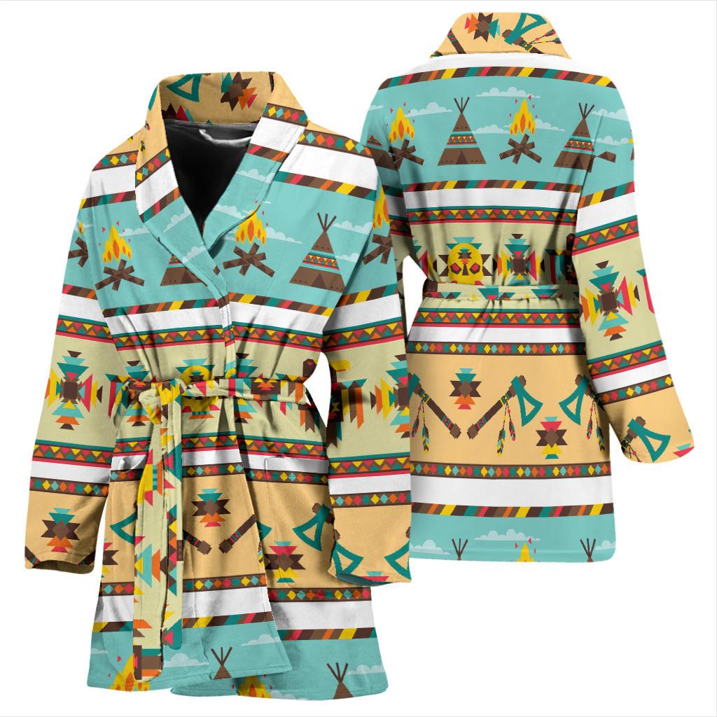 American indian Life Pattern Women Bath Robe-JTAMIGO.COM