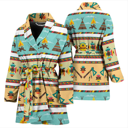 American indian Life Pattern Women Bath Robe-JTAMIGO.COM