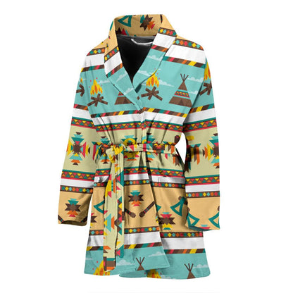 American indian Life Pattern Women Bath Robe-JTAMIGO.COM