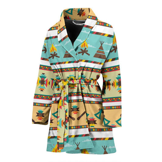 American indian Life Pattern Women Bath Robe-JTAMIGO.COM